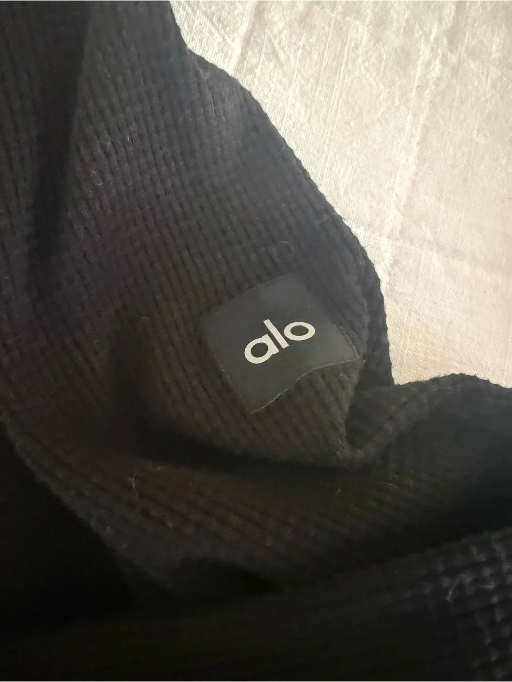 Alo Black Woman’s Mock Neck Knit Sweater